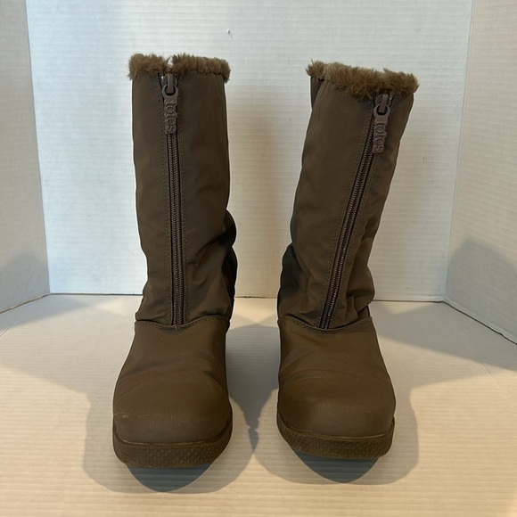 Totes Taupe Snowflake Wide Insulated Women’s Waterproof Snow Winter Boots 7W - Picture 2 of 6